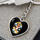 Graphic Heart Keychain (Silver) / No