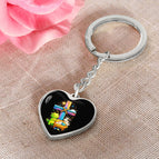 Graphic Heart Keychain (Silver) / No