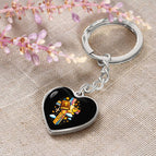 Graphic Heart Keychain (Silver) / No