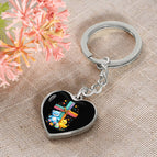 Graphic Heart Keychain (Silver) / No
