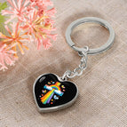 Graphic Heart Keychain (Silver) / No