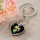 Graphic Heart Keychain (Silver) / No