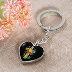 Graphic Heart Keychain (Silver) / No
