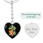 Graphic Heart Keychain (Silver) / Yes