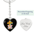 Graphic Heart Keychain (Silver) / Yes