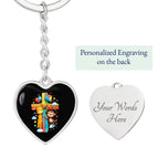 Graphic Heart Keychain (Silver) / Yes