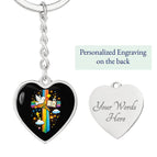 Graphic Heart Keychain (Silver) / Yes