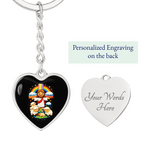 Graphic Heart Keychain (Silver) / Yes