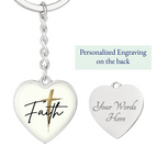 Graphic Heart Keychain (Silver) / Yes