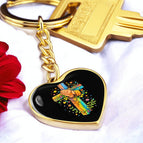 Graphic Heart Keychain (Gold) / No
