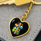 Graphic Heart Keychain (Gold) / No