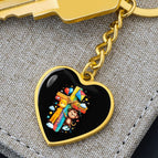 Graphic Heart Keychain (Gold) / No