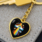 Graphic Heart Keychain (Gold) / No