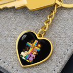 Graphic Heart Keychain (Gold) / No