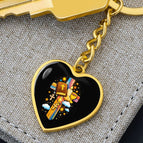 Graphic Heart Keychain (Gold) / No