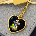 Graphic Heart Keychain (Gold) / No