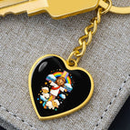 Graphic Heart Keychain (Gold) / No