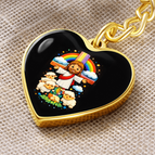 Graphic Heart Keychain (Gold) / No