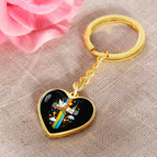 Graphic Heart Keychain (Gold) / No