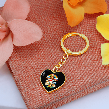 Jesus With the Sheep - Graphic Heart Keychain – Christian Gift for Kids