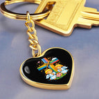 Graphic Heart Keychain (Gold) / No