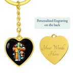 Graphic Heart Keychain (Gold) / Yes