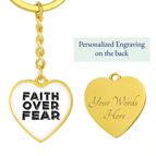 Graphic Heart Keychain (Gold) / Yes
