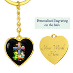 Graphic Heart Keychain (Gold) / Yes