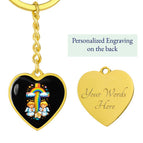 Graphic Heart Keychain (Gold) / Yes