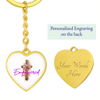 Graphic Heart Keychain (Gold) / Yes