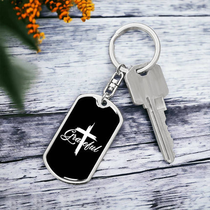 Faith Over Fear Dog Tag Keychain – Christian Gift for Women