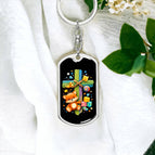 Dog Tag with Swivel Keychain (Steel) / No