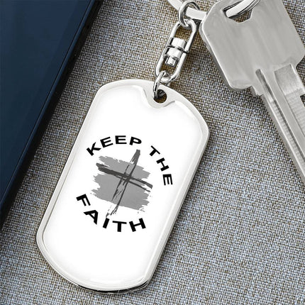 Faith Over Fear Dog Tag Keychain – Christian Gift for Women