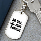 Dog Tag with Swivel Keychain (Steel) / No