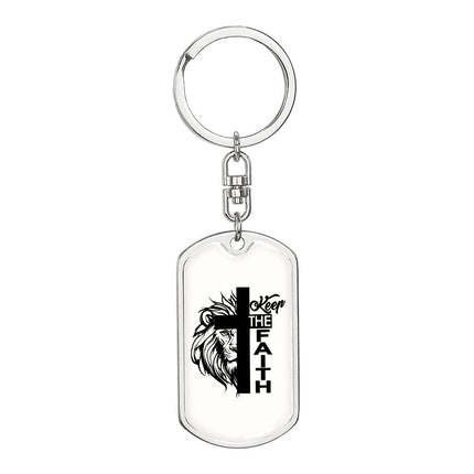 Faith Over Fear Dog Tag Keychain – Christian Gift for Women