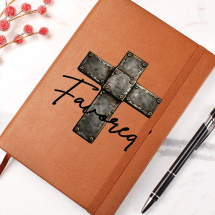 Christian Leather Journal | Favored Cross Vegan Leather Journal for Men