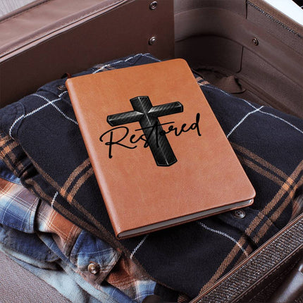 Christian Leather Journal | Restored Cross Vegan Leather Journal for Men