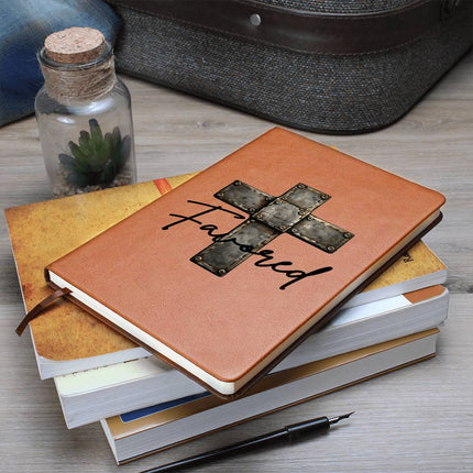 Christian Leather Journal | Favored Cross Vegan Leather Journal for Men