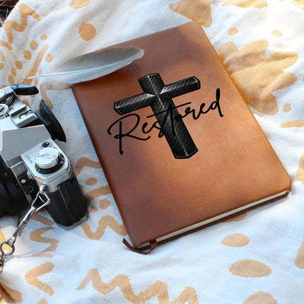 Christian Leather Journal | Restored Cross Vegan Leather Journal for Men