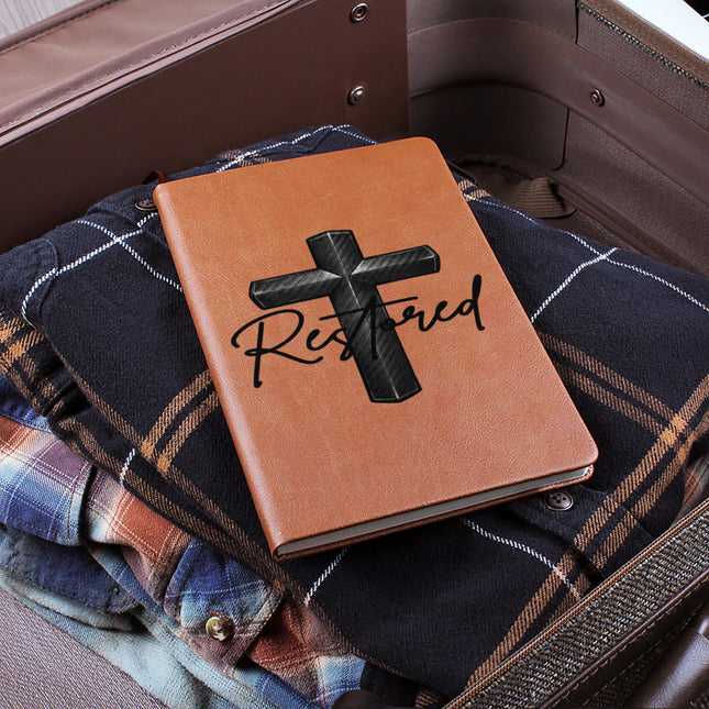Christian Leather Journal | Restored Cross Vegan Leather Journal for Men