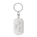 Dog Tag with Swivel Keychain (Steel) / Yes