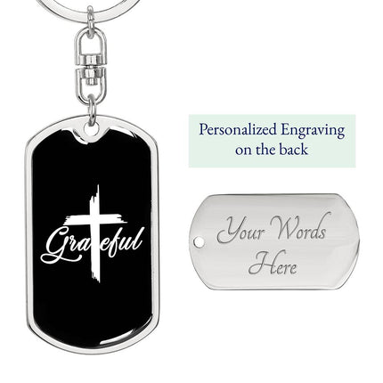 Faith Over Fear Dog Tag Keychain – Christian Gift for Women
