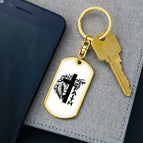 Dog Tag with Swivel Keychain (Gold) / No