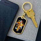 Dog Tag with Swivel Keychain (Gold) / No