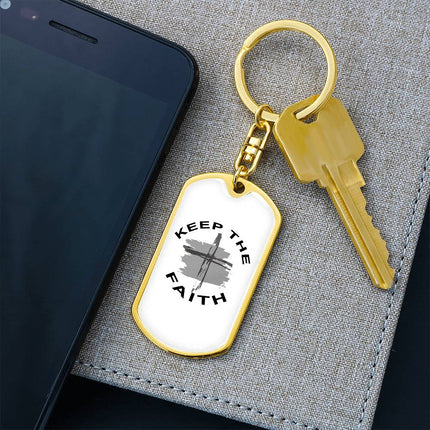 Faith Over Fear Dog Tag Keychain – Christian Gift for Women