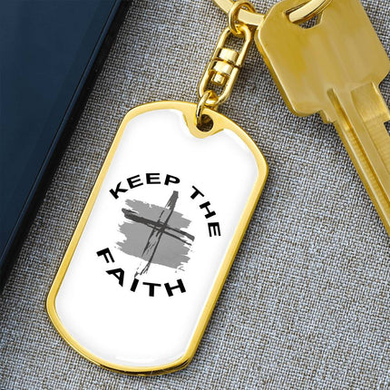 Faith Over Fear Dog Tag Keychain – Christian Gift for Women