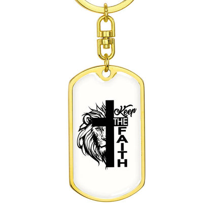 Faith Over Fear Dog Tag Keychain – Christian Gift for Women