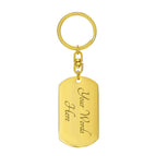 Dog Tag with Swivel Keychain (Gold) / Yes
