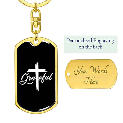 Faith Over Fear Dog Tag Keychain – Christian Gift for Women