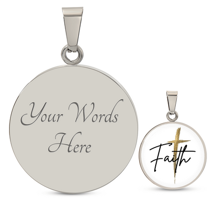 Faith Cross Gold Christian Necklace | Luxury Graphic Circle Pendant